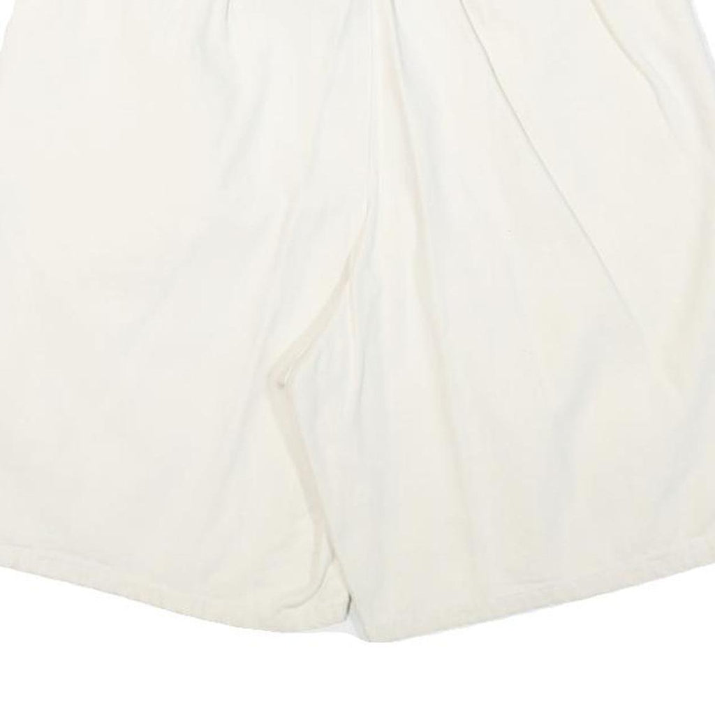 Womens Cream Casual Shorts M W27 Cotton Blend Button Plain Style