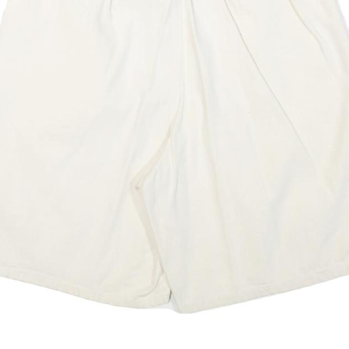 Womens Cream Casual Shorts M W27 Cotton Blend Button Plain Style