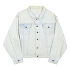 LEVI'S Mens White Denim Button Jacket XL Cotton Blend Classic Casual Vintage