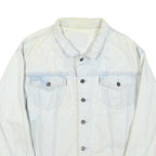 LEVI'S Mens White Denim Button Jacket XL Cotton Blend Classic Casual Vintage