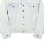 LEVI'S Mens White Denim Button Jacket XL Cotton Blend Classic Casual Vintage