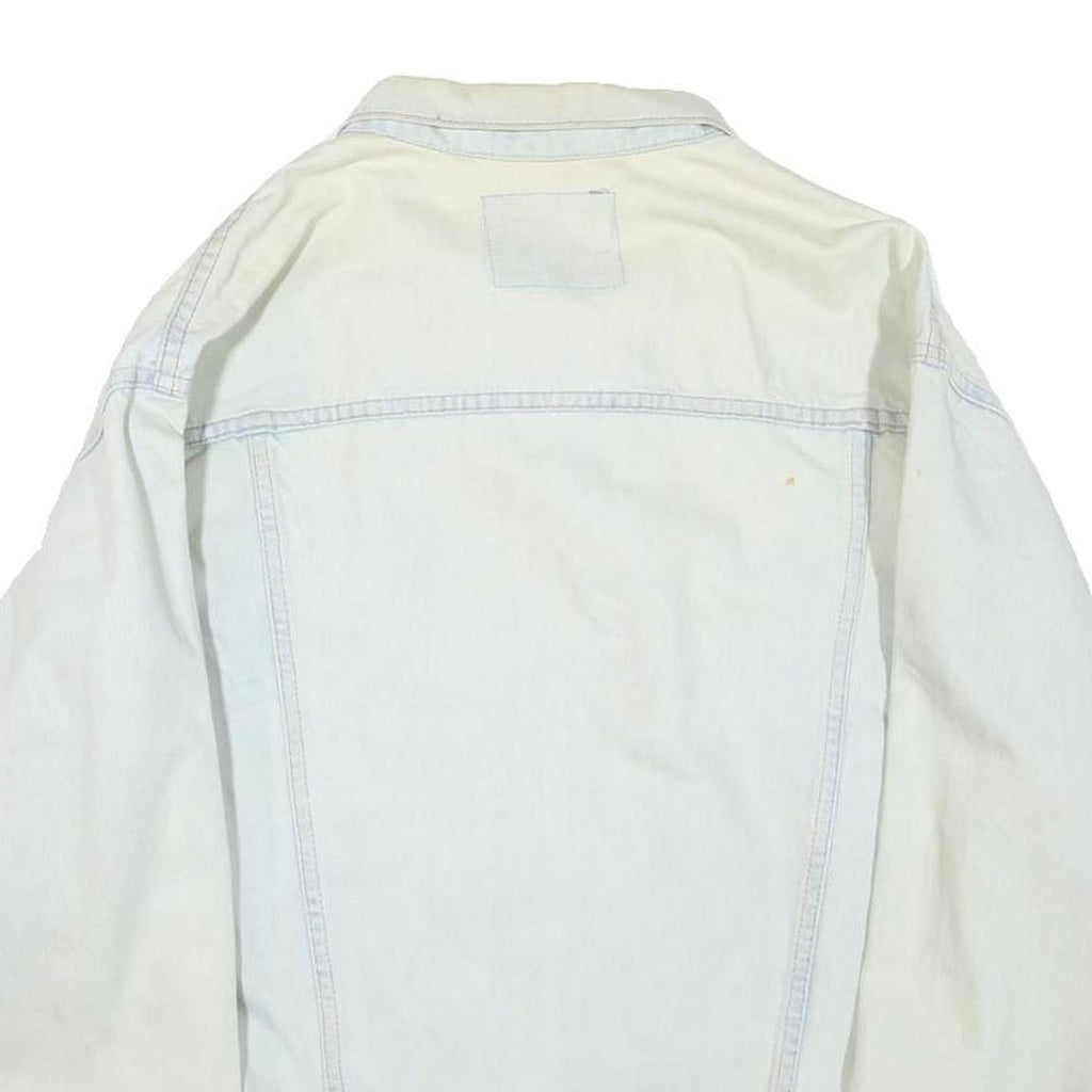 LEVI'S Mens White Denim Button Jacket XL Cotton Blend Classic Casual Vintage