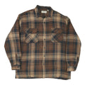 LAKE N TRAIL Mens Brown & Beige Check Shirt L Cotton Blend Button Closure Casual