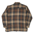 LAKE N TRAIL Mens Brown & Beige Check Shirt L Cotton Blend Button Closure Casual