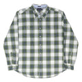TOMMY HILFIGER Mens Green & Grey Check Shirt XL Button-Down Cotton Blend Casual