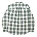 TOMMY HILFIGER Mens Green & Grey Check Shirt XL Button-Down Cotton Blend Casual