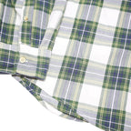 TOMMY HILFIGER Mens Green & Grey Check Shirt XL Button-Down Cotton Blend Casual