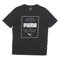 PUMA Mens Black Graphic T-Shirt S Short Sleeve Crew Neck Casual Cotton