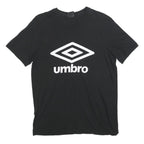 UMBRO Mens Black & White Logo Classic T-Shirt L Short Sleeve Crew Neck Casual