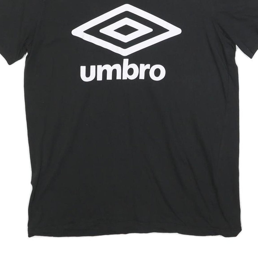 UMBRO Mens Black & White Logo Classic T-Shirt L Short Sleeve Crew Neck Casual