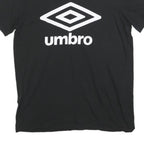 UMBRO Mens Black & White Logo Classic T-Shirt L Short Sleeve Crew Neck Casual