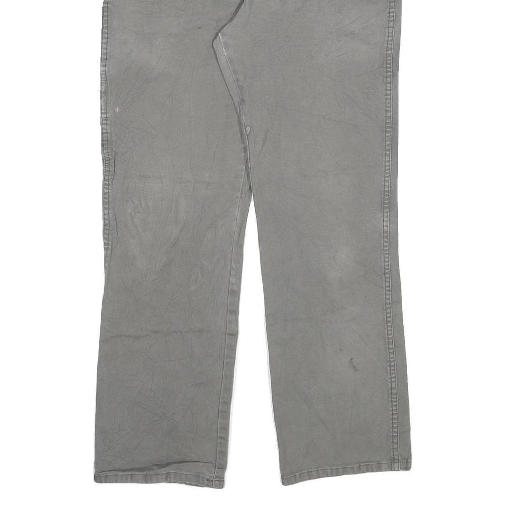 DICKIES Mens Regular Grey Cotton Blend Denim Jeans W34 L30 Workwear Straight Zip