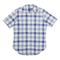 NAUTICA Mens Blue & White Plaid Shirt S Cotton Short Sleeve Casual Summer Button