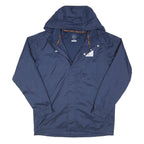 ADIDAS Mens Navy Blue Outdoor Jacket L Polyester Blend Zip Hooded Plain