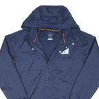 ADIDAS Mens Navy Blue Outdoor Jacket L Polyester Blend Zip Hooded Plain