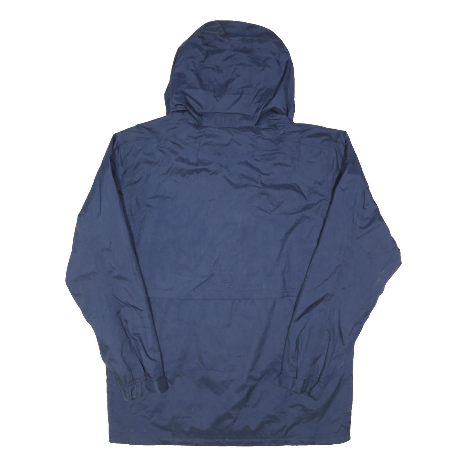ADIDAS Mens Navy Blue Outdoor Jacket L Polyester Blend Zip Hooded Plain