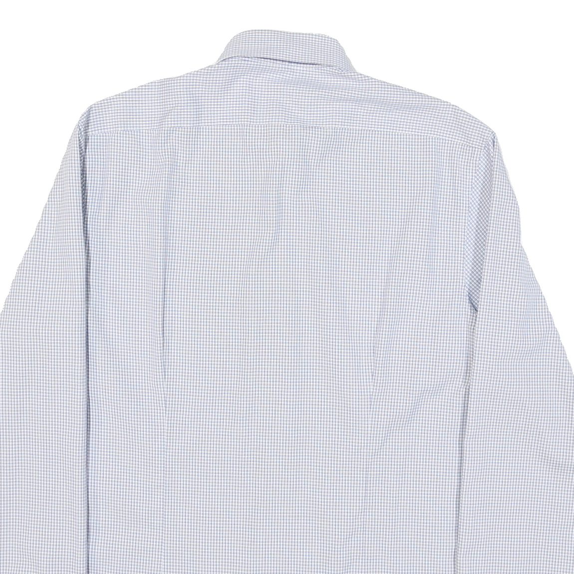 CALVIN KLEIN Mens Blue & White Check Shirt M Cotton Blend Formal Long Sleeve