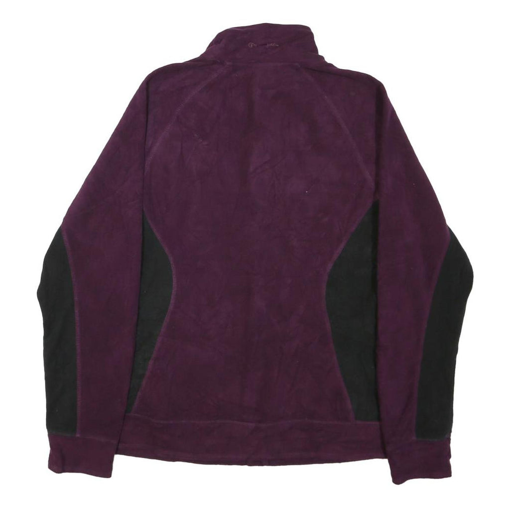 CHAMPION Womens Purple & Black Zip Up Polyester Blend Jacket L Fleece Classic