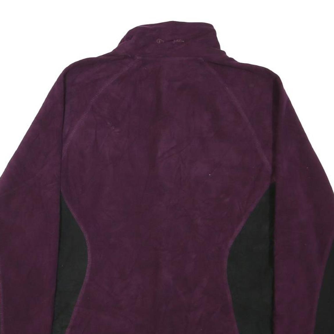 CHAMPION Womens Purple & Black Zip Up Polyester Blend Jacket L Fleece Classic