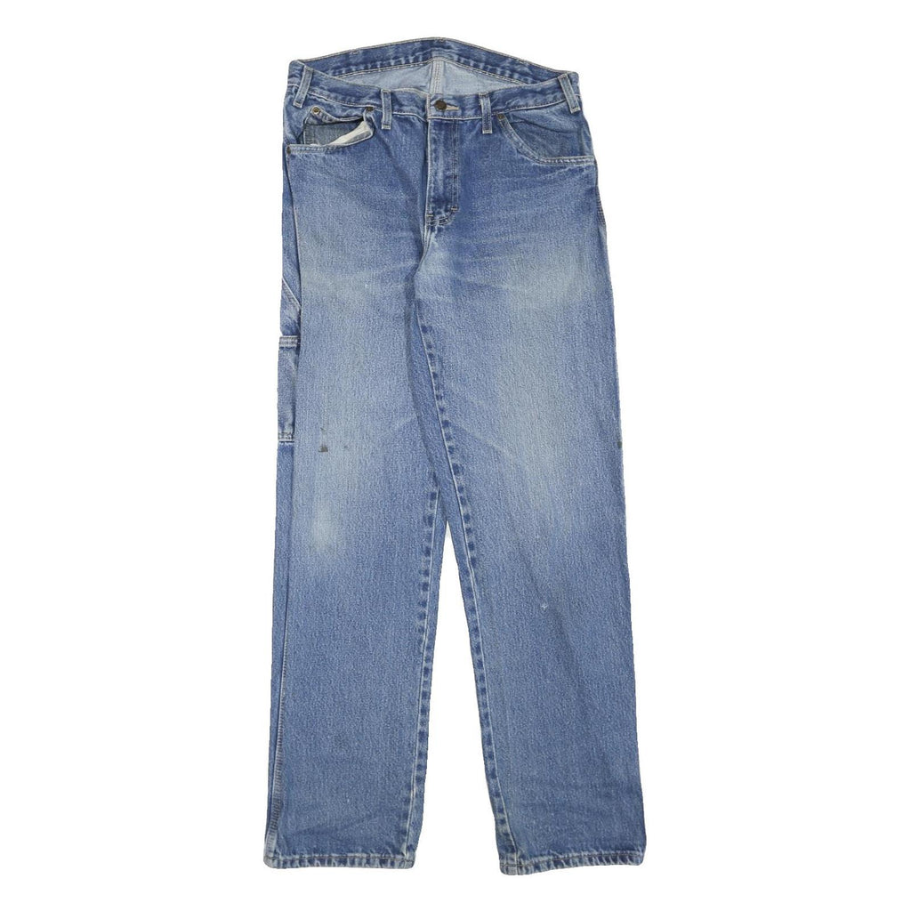 DICKIES Womens Regular Fit Straight Leg Denim Blue Cotton Blend Jeans W32 L34