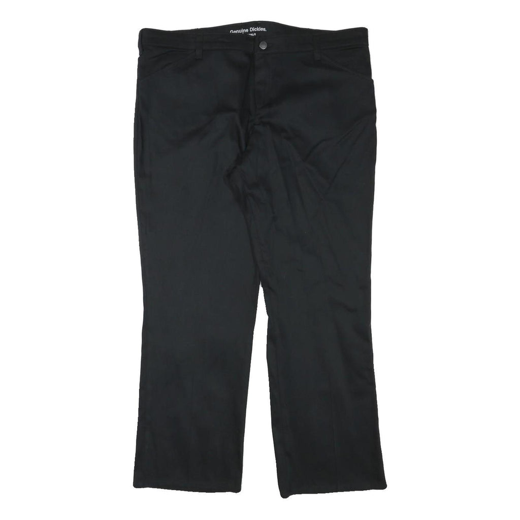 DICKIES Womens Regular Black Cotton Blend Trousers W37 L28 Zip Closure Classic