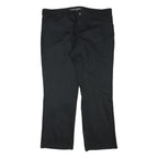 DICKIES Womens Regular Black Cotton Blend Trousers W37 L28 Zip Closure Classic