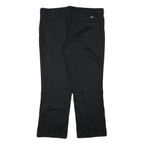 DICKIES Womens Regular Black Cotton Blend Trousers W37 L28 Zip Closure Classic