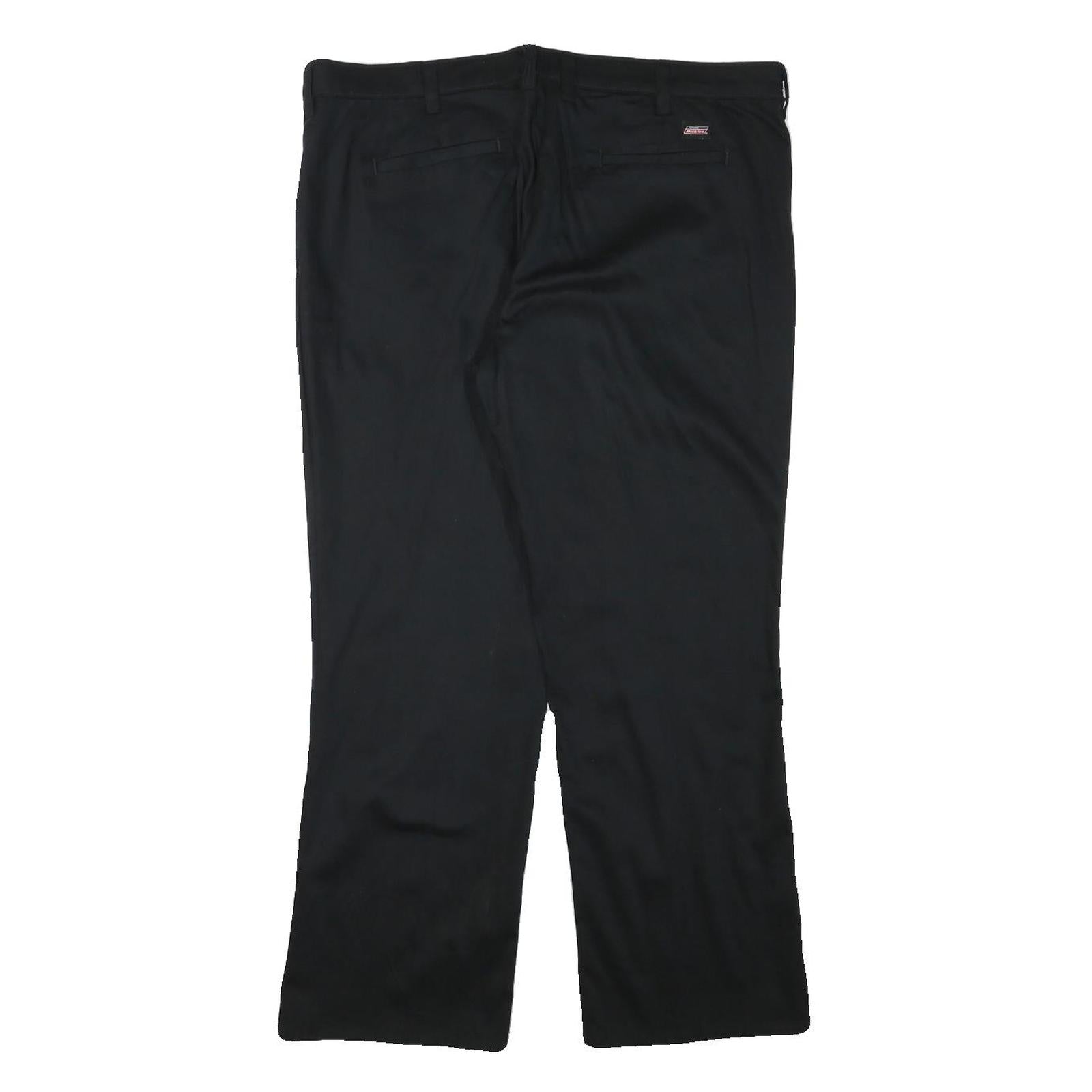 DICKIES Womens Regular Black Cotton Blend Trousers W37 L28 Zip Closure Classic