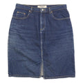 PARIS BLUES Womens Blue Denim Midi Cotton Blend Skirt M Classic Vintage Style