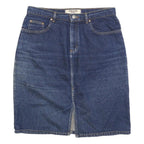 PARIS BLUES Womens Blue Denim Midi Cotton Blend Skirt M Classic Vintage Style