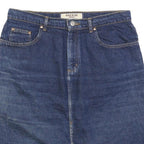 PARIS BLUES Womens Blue Denim Midi Cotton Blend Skirt M Classic Vintage Style