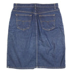 PARIS BLUES Womens Blue Denim Midi Cotton Blend Skirt M Classic Vintage Style