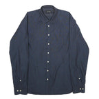 SONNYBONO Mens Blue Shirt M Classic Polyester Blend Long Sleeve Button Closure