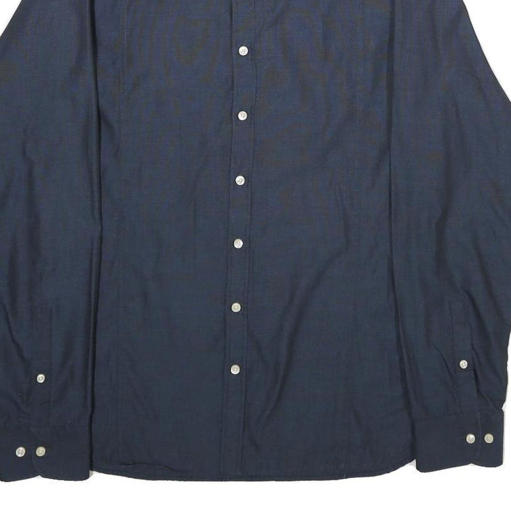 SONNYBONO Mens Blue Shirt M Classic Polyester Blend Long Sleeve Button Closure