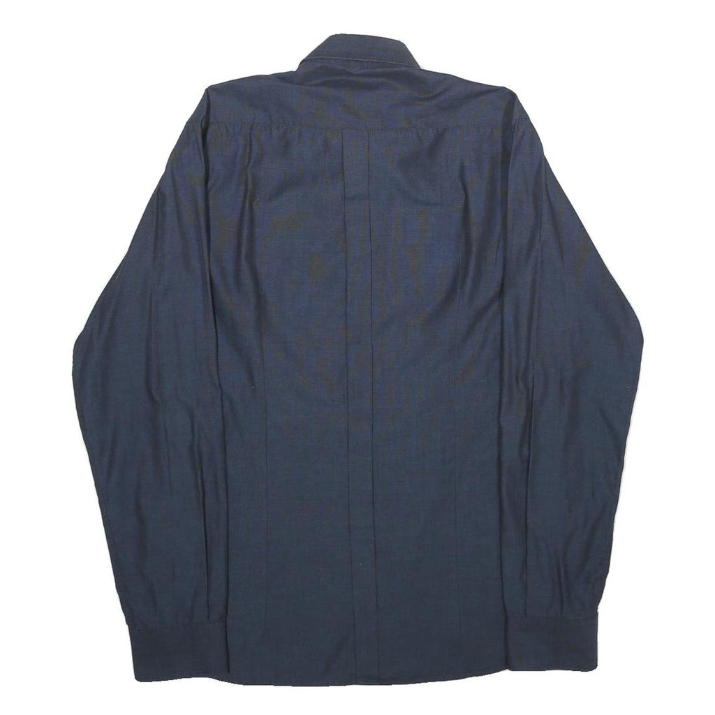 SONNYBONO Mens Blue Shirt M Classic Polyester Blend Long Sleeve Button Closure