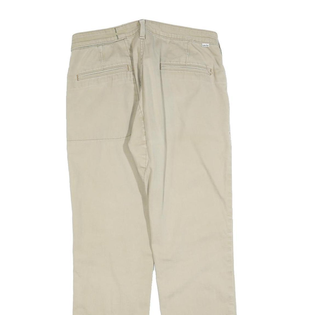 LEVI'S Mens Cotton Blend Beige Slim Trousers W34 L32 Casual Zip Closure