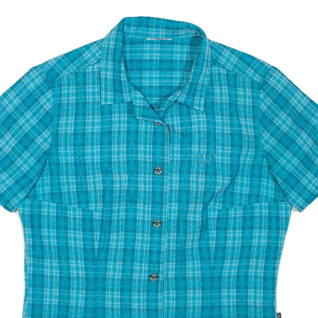 JACK WOLFSKIN Womens Shirt Blue Check M
