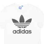 ADIDAS ORIGINALS Mens White Classic Logo Graphic T-Shirt S Short Sleeve Crew