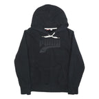 PUMA Womens Black Hoodie UK 14 Cotton Blend Pullover Hooded Sweatshirt