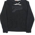 PUMA Womens Black Hoodie UK 14 Cotton Blend Pullover Hooded Sweatshirt