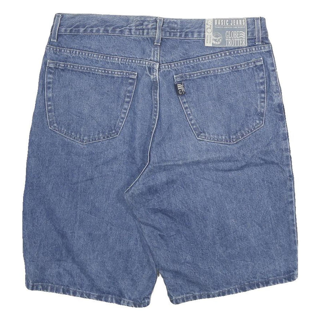 GLOBE TROTTER Mens Shorts Blue Casual Denim XL W34 Lightweight Cotton Blend