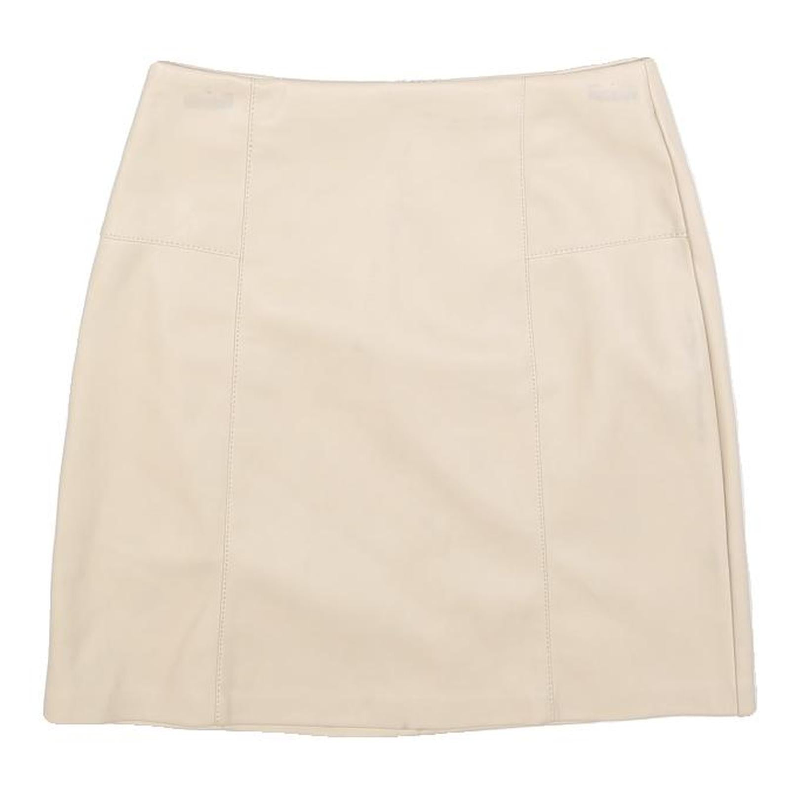 AMISU Womens Cream Mini Skirt Plain XS Zip Closure Stylish Comfortable
