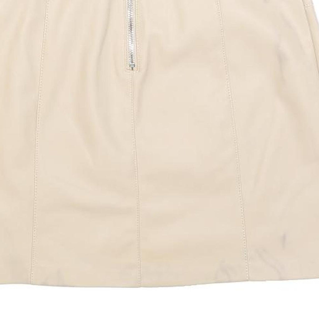 AMISU Womens Cream Mini Skirt Plain XS Zip Closure Stylish Comfortable