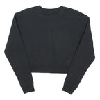 FILA Womens Black Crop Sweatshirt S Cotton Blend Crew Neck Long Sleeve