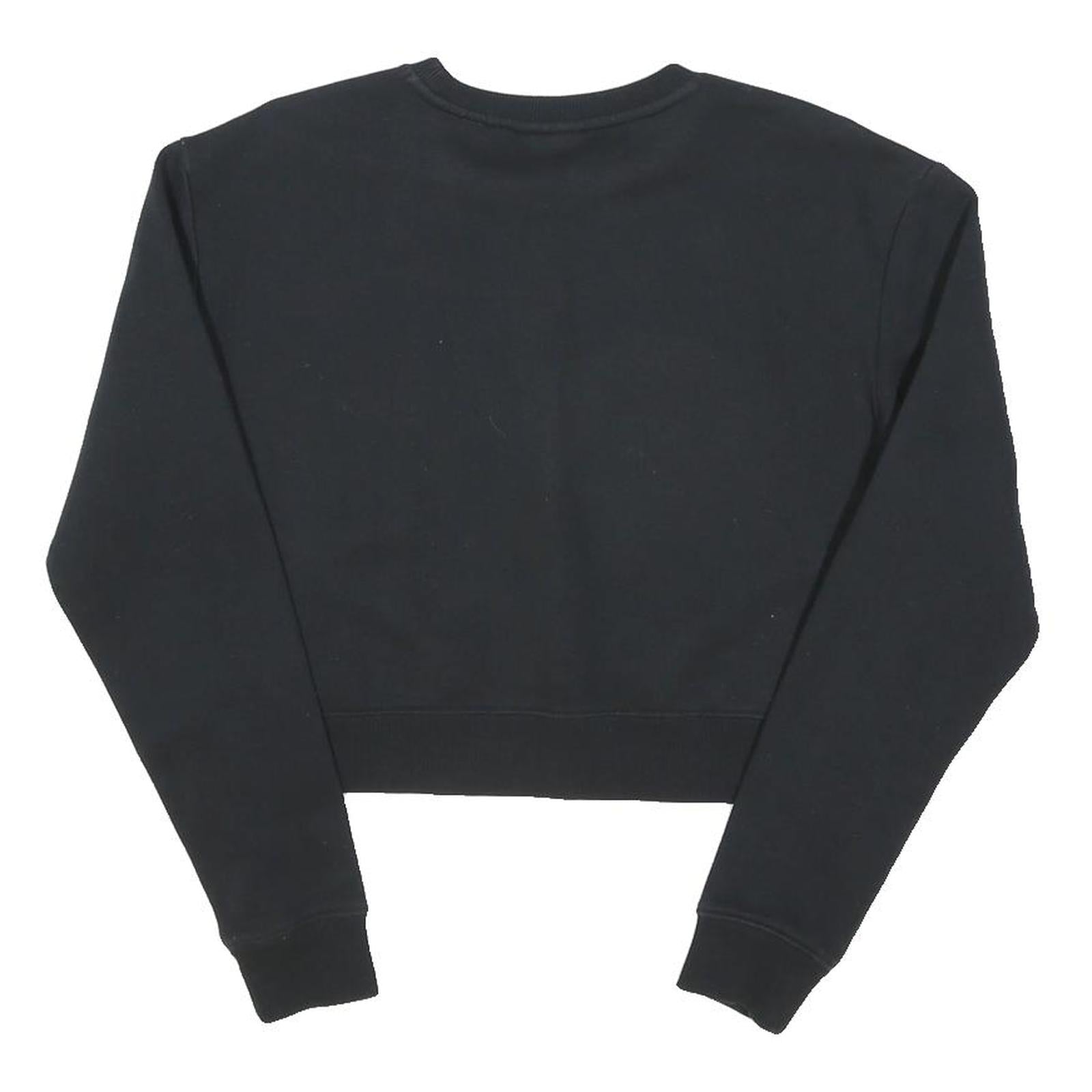 FILA Womens Black Crop Sweatshirt S Cotton Blend Crew Neck Long Sleeve