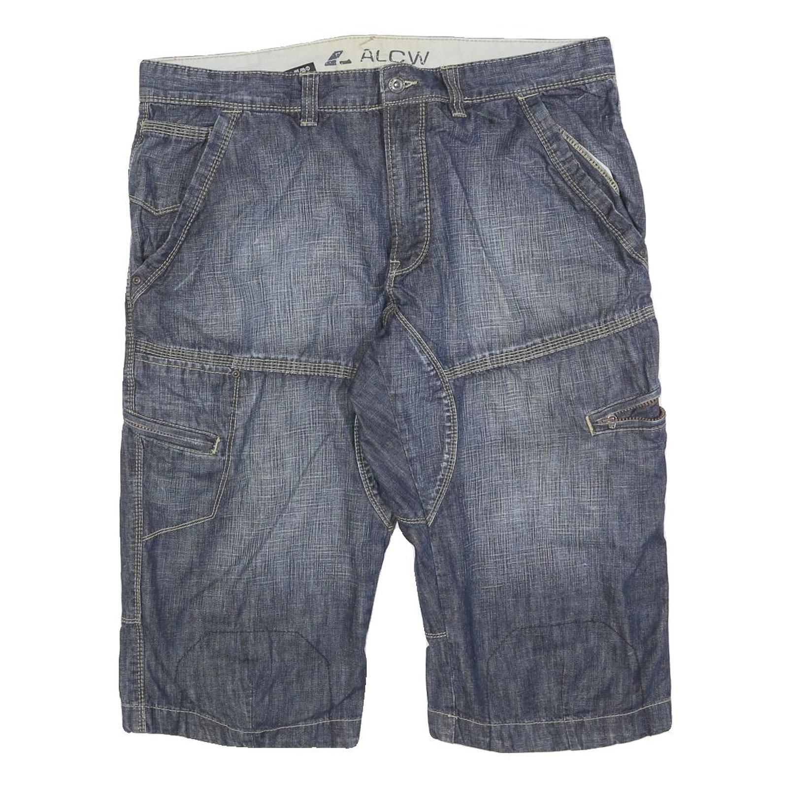 ALCW Mens Shorts Blue Casual XL W38 Cotton Blend Cargo Comfortable