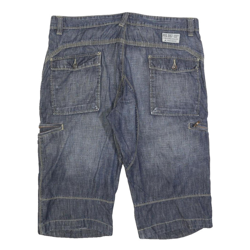 ALCW Mens Shorts Blue Casual XL W38 Cotton Blend Cargo Comfortable