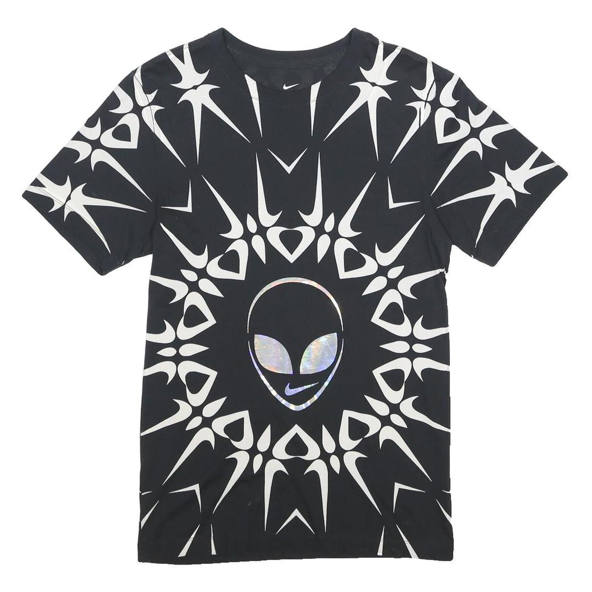 NIKE Festival Alien Mens Black Graphic T-Shirt XS Short Sleeve Crew Neck