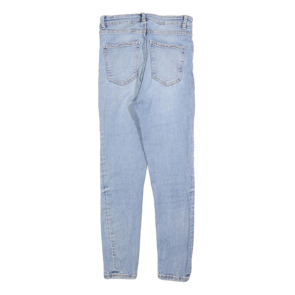 ZARA Womens Slim Light Blue Denim Jeans Cotton Blend Zip W26 L26 Casual