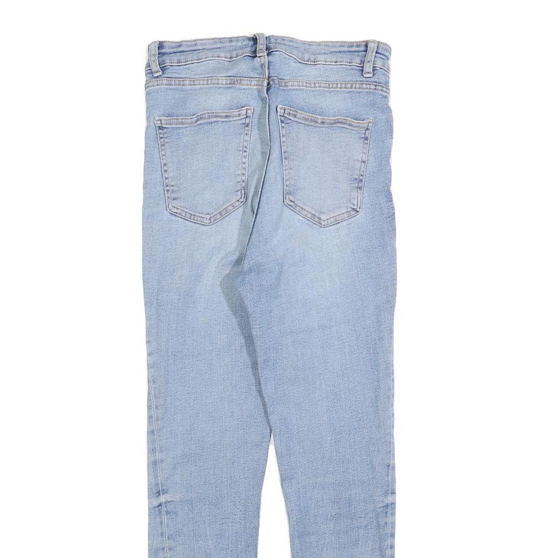 ZARA Womens Slim Light Blue Denim Jeans Cotton Blend Zip W26 L26 Casual